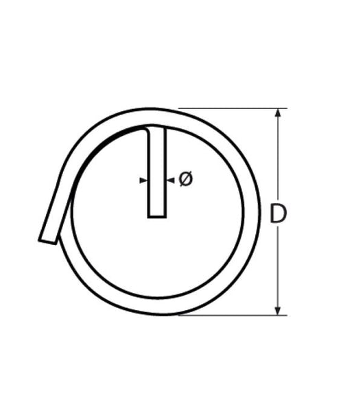Stainless Steel A4-AISI 316 Ring Pin (Beta Pin) – Pack of 10 – Marine Safety Pin