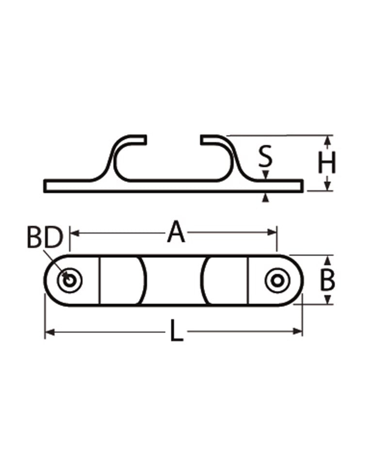 Dada Ropes Marinetech Straight Chock Cleat 8220 – Stainless Steel Rope Guide / Fa ...